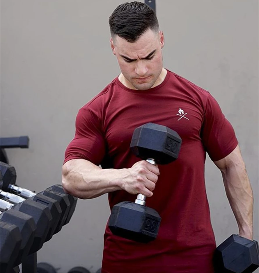 

New Brand Clothing Fitness Running T Shirt Men O-neckT-shirt Cotton Bodybuilding Sport shirts tops gym men t shirt