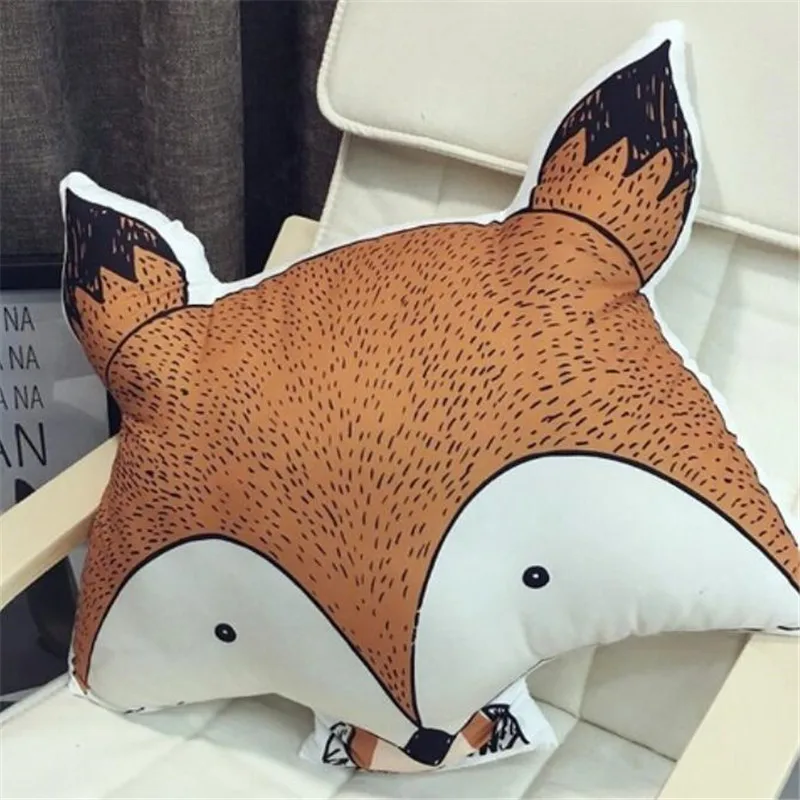 

Cartoon Animals Fox Rabbit Bear Giraffe Deer Elephant Cushion Baby Calm Sleep Pillow Nordic Kids Room Decoration Toy Photo Props