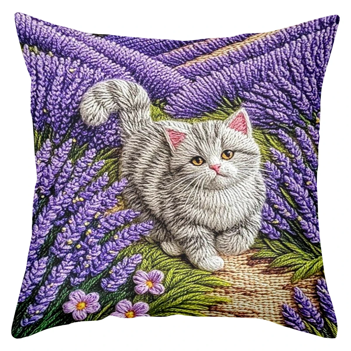 

Наволочка с принтом Лавандовый кот