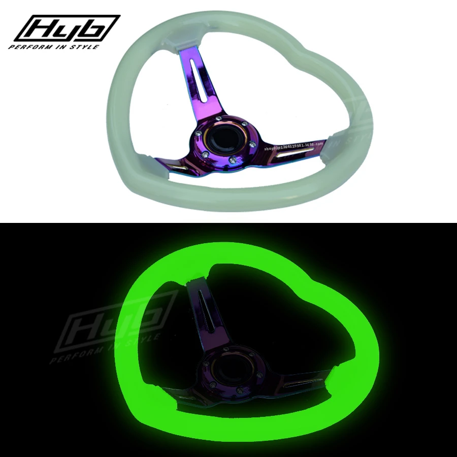 JDM прозрачный акриловый пузырь сердце рулевое колесо Neo светящиеся