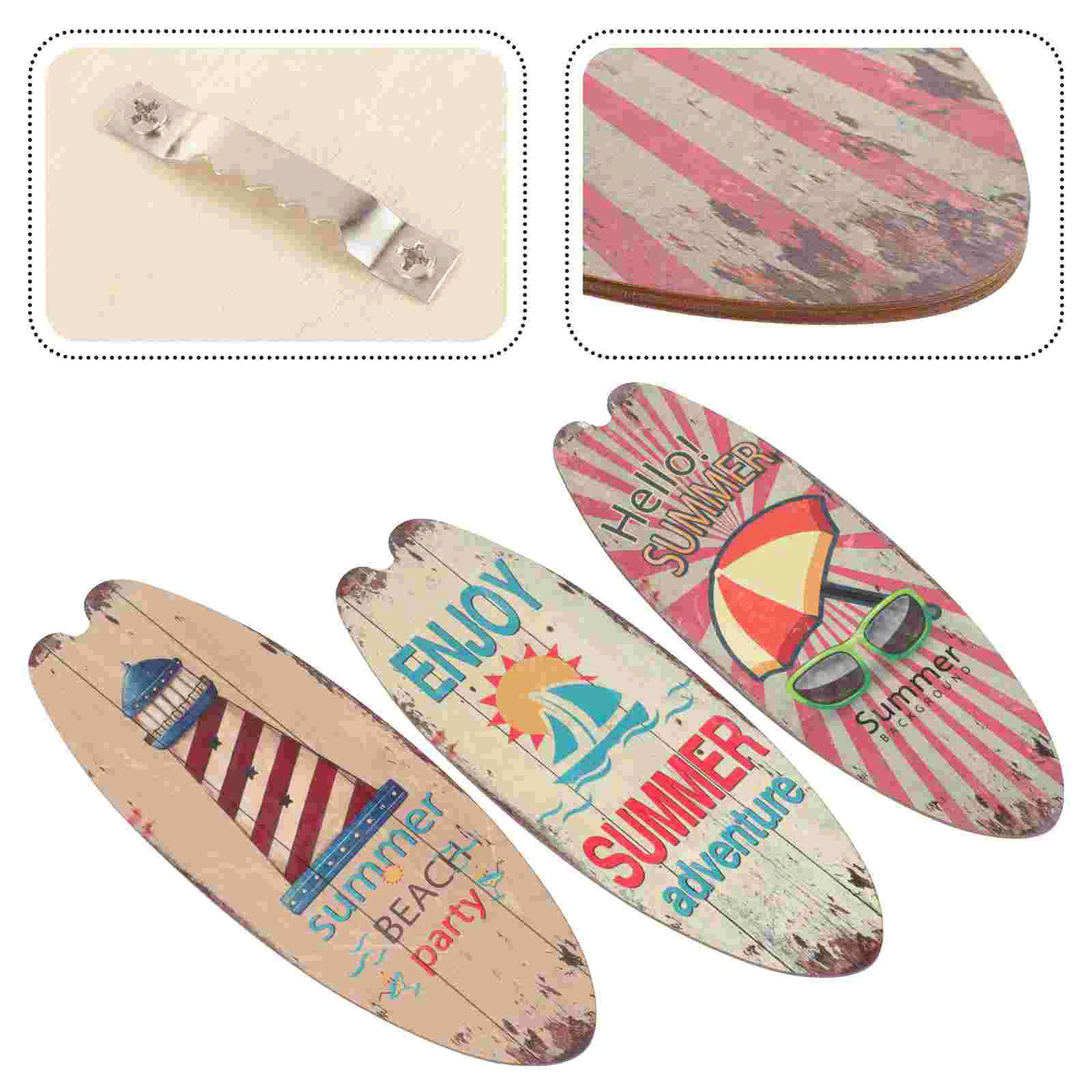 

Surfboard Sign Decoration Marine Style Ornament Hanging Wooden Indoor Plaque Coffee Shop Wall Signs Summer Decorations