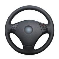 diy custom black artificial leather steering wheel cover for bmw e90 320 318i 320i 325i 330i 320d x1 328xi 2007
