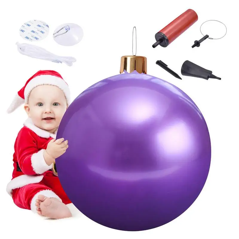 

Рождественские надувные шары для наружного освещения, гигантские рождественские надувные шары 25,6 дюймов, световые украшения из ПВХ, надувн...