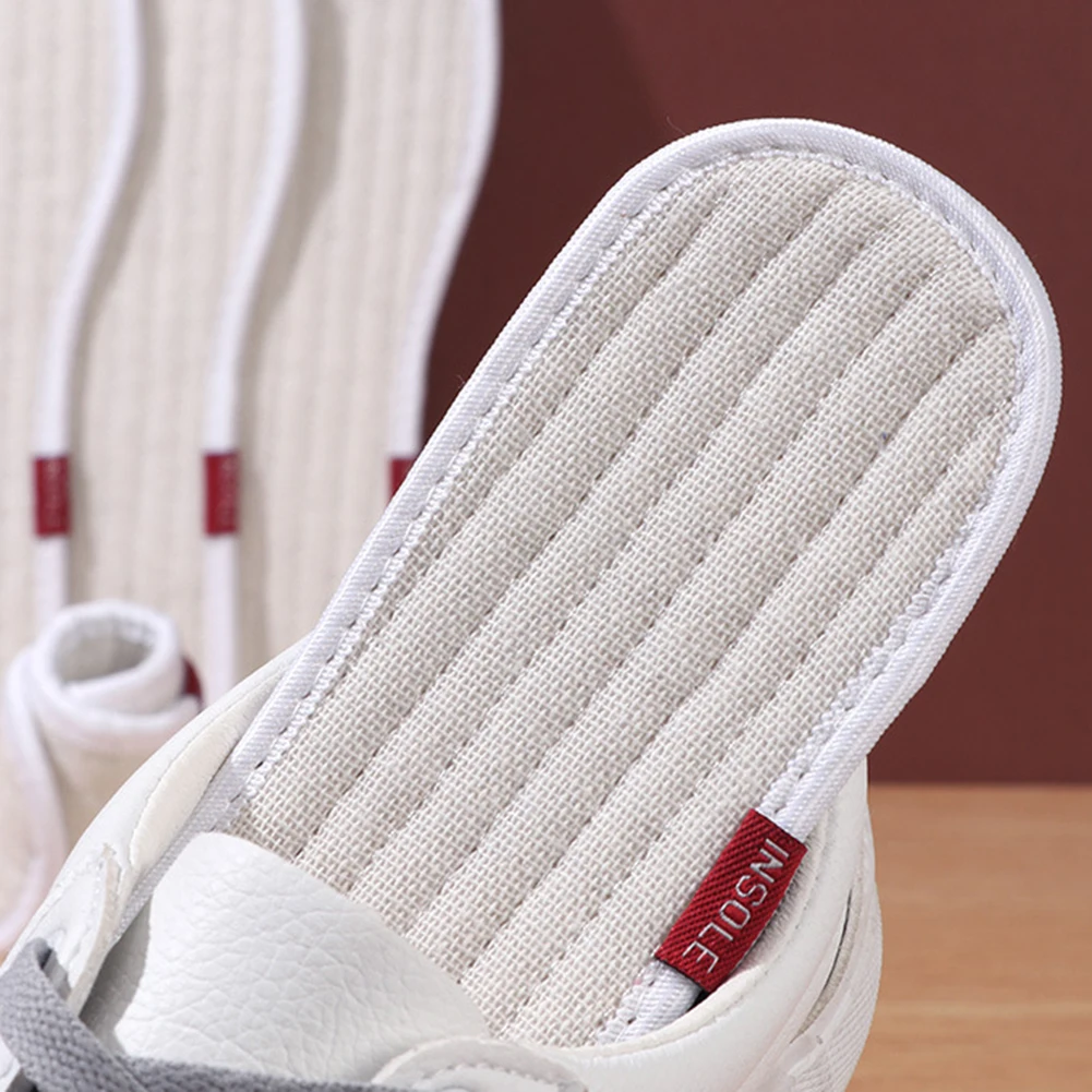 Men Women Shoe Insert Comfortable Sweat-Absorbing Thickening Pad Cotton Linen Insoles Feet Deodorant Breathable Soft Bottom Sole
