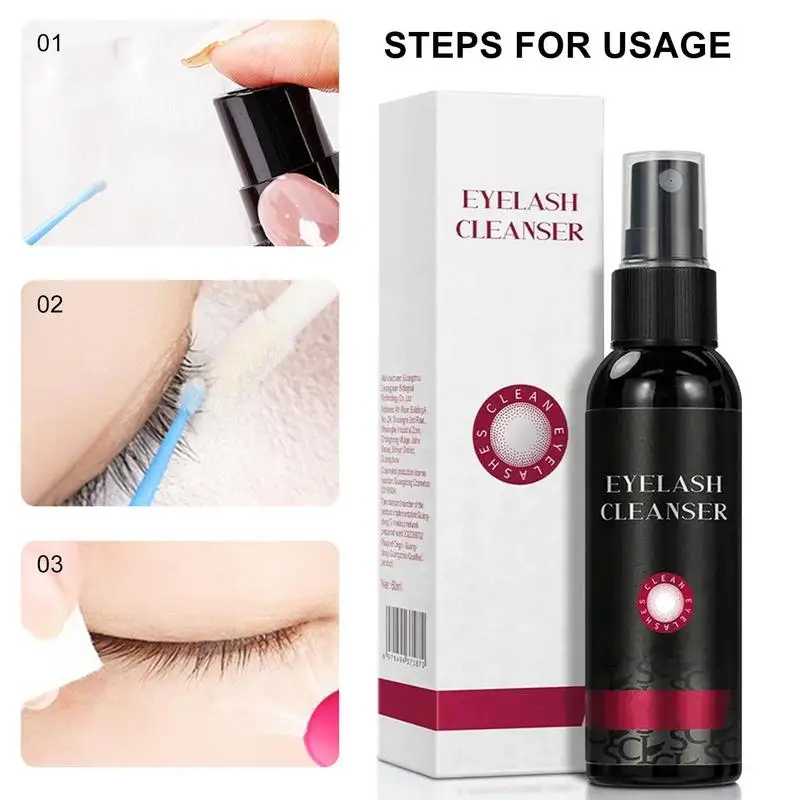 

Eyelash Extension Cleanser 60ml Eyelash Shampoo Extension Cleanser Foaming For Women Fake Lash Glue Remover And Oil Residues