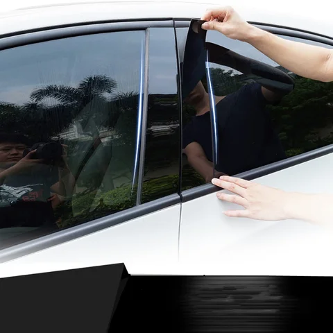 Для BMW 7 серии F01 F02 2009 2010 2011 2012 2013 2014 2015 глянцевые черные стойки для окон, декоративная накладка на дверную крышку, накладка