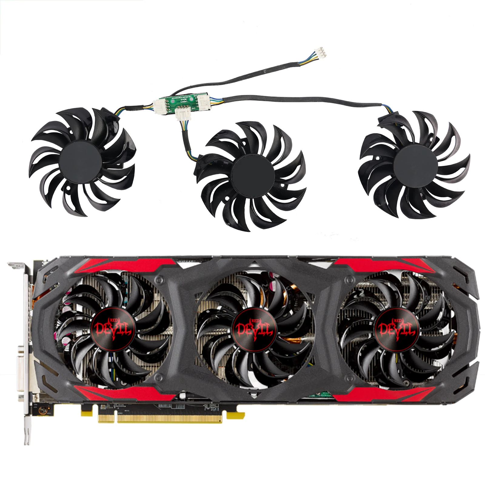 

Кулер для видеокарты PowerColor Red Devil Radeon RX 480 8 ГБ GDDR5 75 мм GA81B2U RX480, сменный вентилятор для графической карты, графического процессора