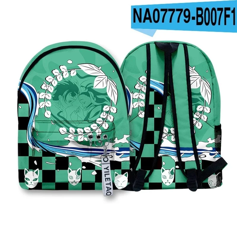 Demon Slayer Girls Boys Students Anime Double-sided Printing School Bags New Children Cartoon Fashion Large Capacity Backpacks