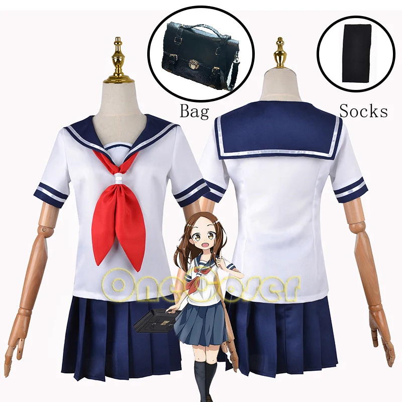 

Teasing Master Takagi-san Takagi Cosplay Costume Anime JK Sailor Suit Skirt Set Takagisan School Uniform Tie Dress Outfit Girls