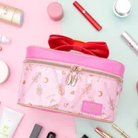 Multifunctional Cosmetic Bag Women Leather Travel Make Up Necessaries Zipper Makeup Case Pouch Toiletry Kit Bags Tools