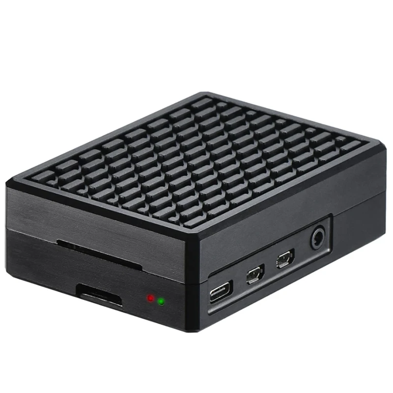 

For Raspberry Pi 4B Metal Aluminum Alloy Case/Passive Cooling Shell Metal Enclosure Heat Dissipation With Heatsink