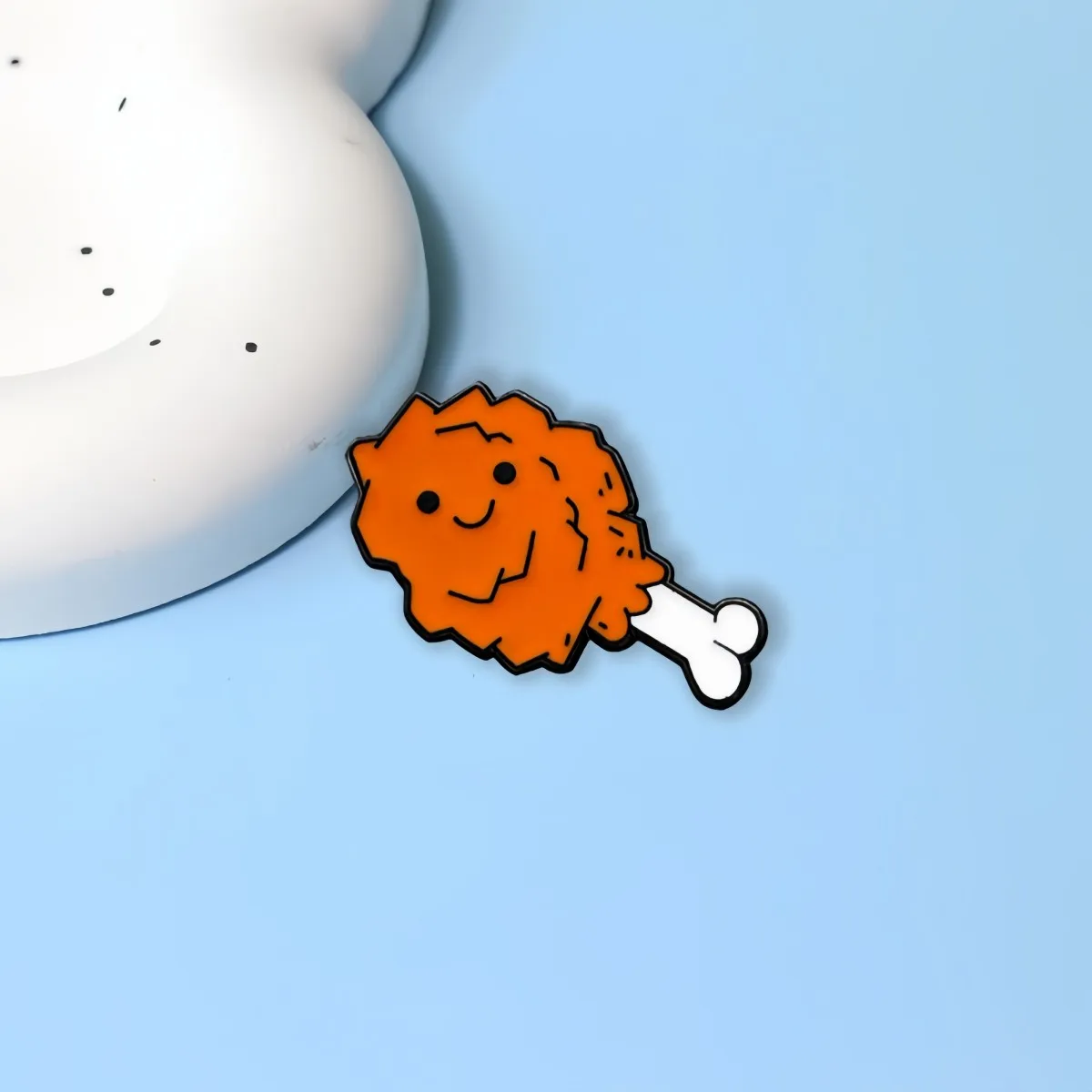 Милая мультяшная эмалированная брошь с жареной курицей креативная вкусная еда