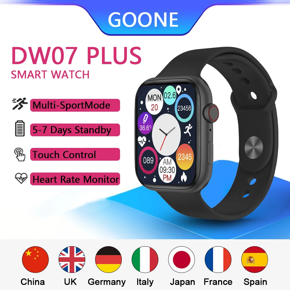 

DW07 Plus Smart Watch Men Women 1.75 ‘’ Large Screen DIY Watch Face Bluetooth 5.0 Call IP67 Waterproof Sport Waterproof Watches