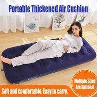 portable blow up camping mattress inflatable bed pvc flocked airbed with foot pump ultralight waterproof air pad for tenthiking