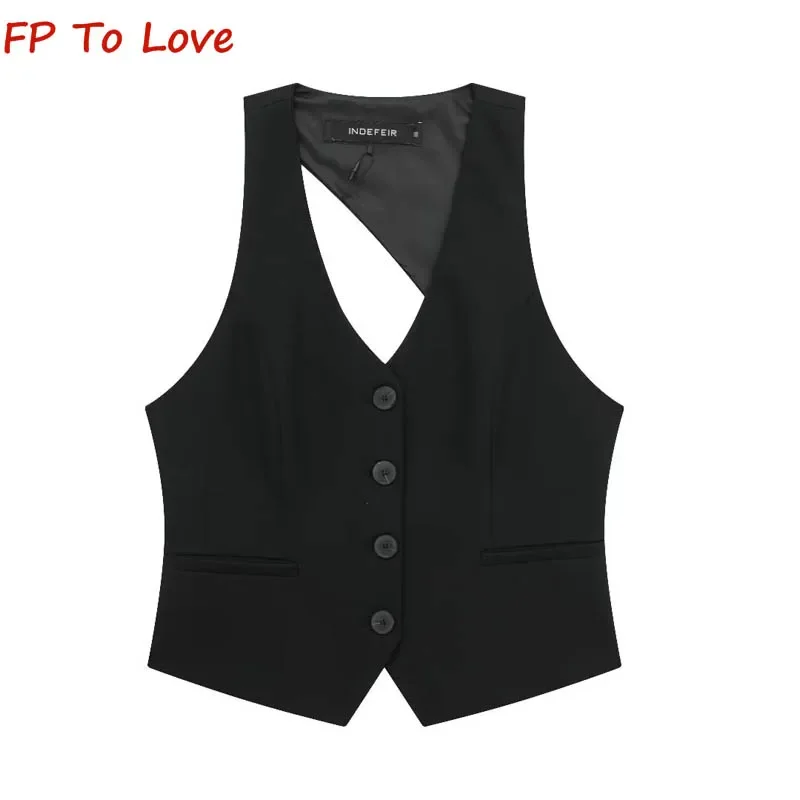 Женский летний уличный топ с вырезом на спине модель 2024 Y2K 1608123