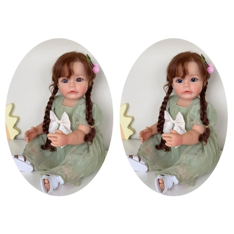 

22Inch Reborns Baby Silicone Full Body Life-like Toddler Girl Cute