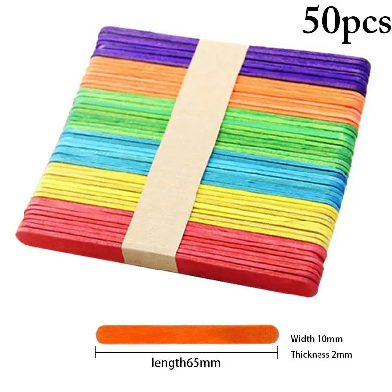 

50pcs Popsicle Stick Ice Cube Maker Cream Tools Model Special-Purpose Wooden Craft Stick Lollipop Mold Accessories