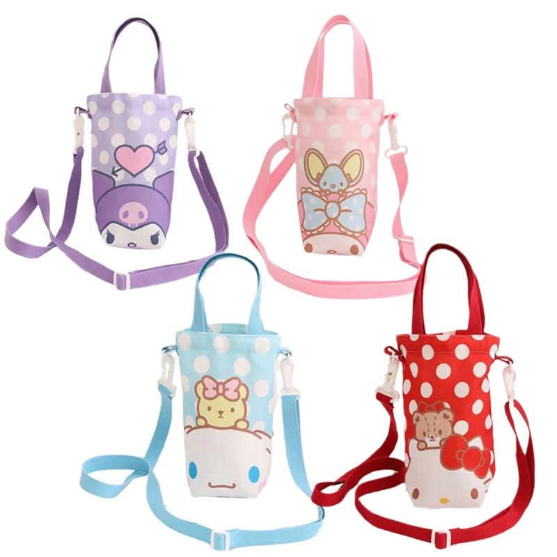 Sanrioed мультфильм Kt Cat Kuromi Cinnamoroll My Melody Холщовая Сумка для бутылки с водой аниме Kawaii