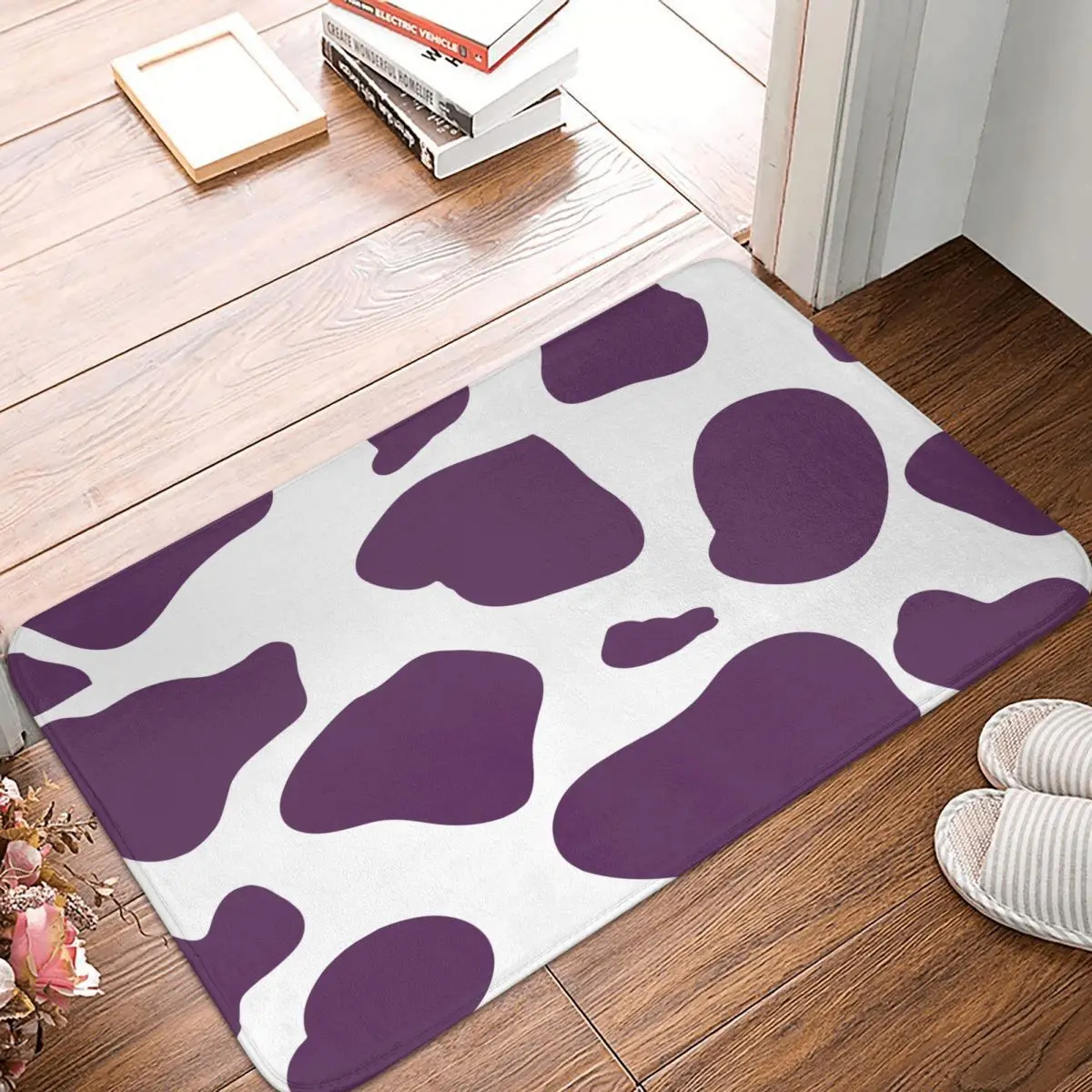 

Cow Doormat Rectangle Polyeste Bathroom Kitchen Floor Carpet Home Rug Door Mat Animal Skin Decoration Bath Mat