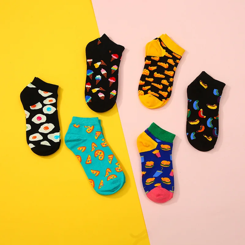 (2 pairs) men's and women's same summer thin boat socks ins trend cotton socks