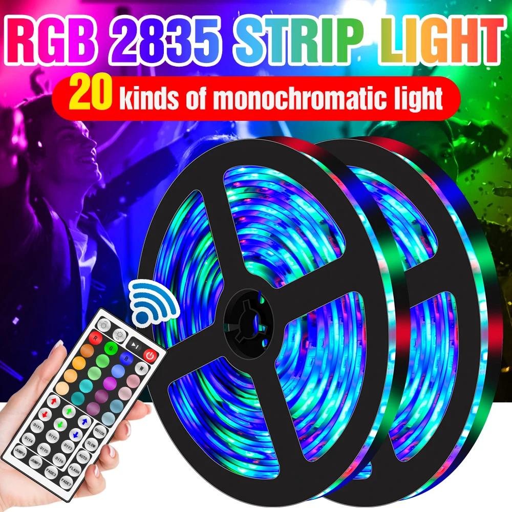 

2835 Led Strip Lights RGB Lamp Tape Ribbon Led Flexible Light Diode TV Backlight Color Changing Fita Lamp Home Party Decoration