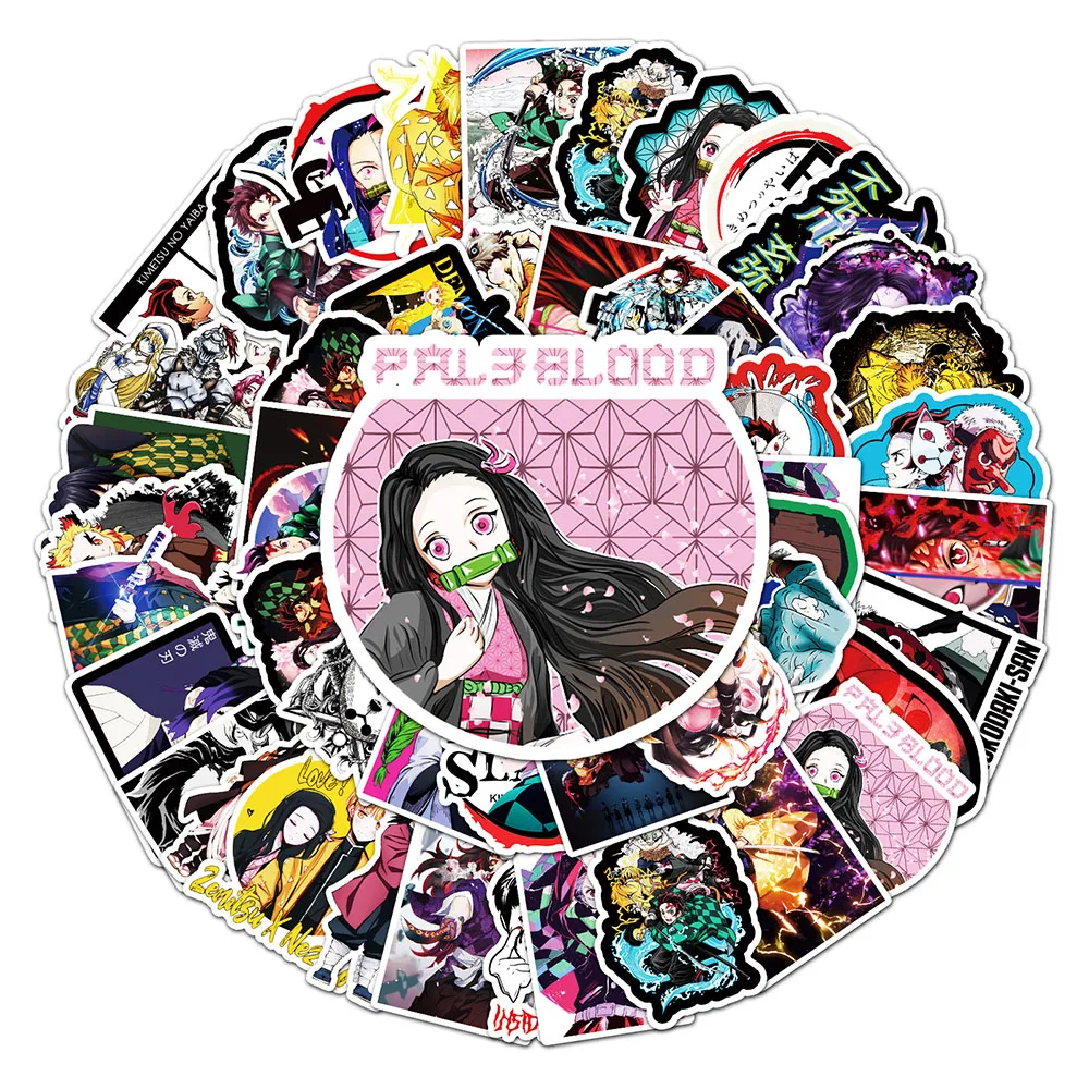 Стикеры аниме рассекающий демонов 10/30/50 шт.
