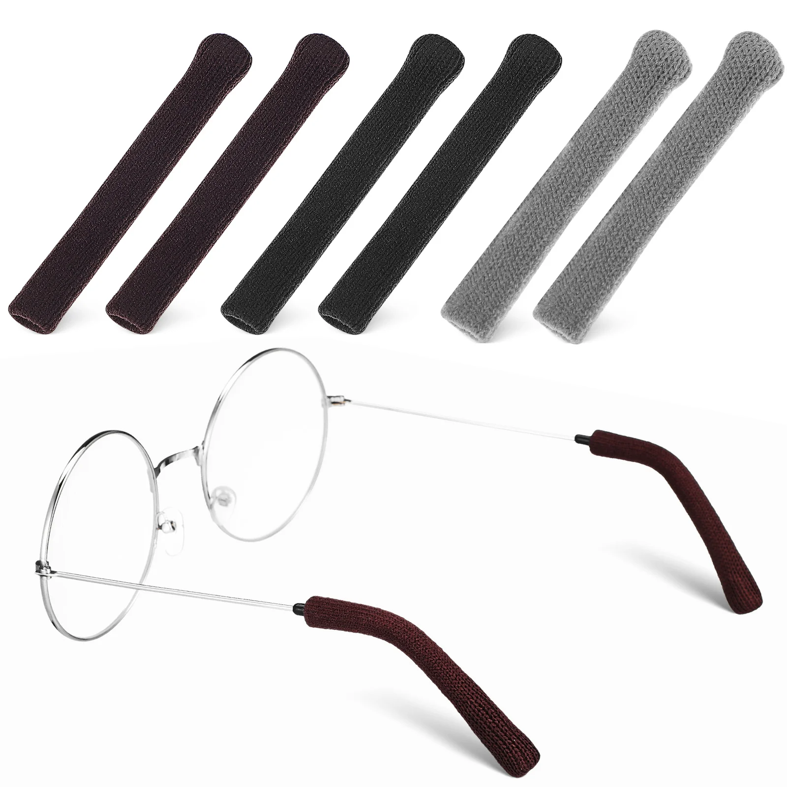 3 Pairs Glasses Ear Grip Spectacle Temples Eyeglass Cushions for Ears Knitting Grippers