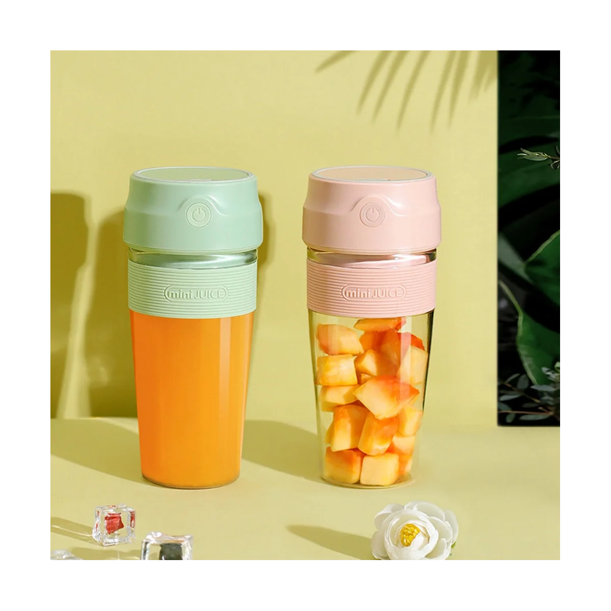 

USB Rechargeable Mixers Fruit Juicers Portable Juicers Cup Mini Fast Electric Portable Blenders Smoothie Ice Pink