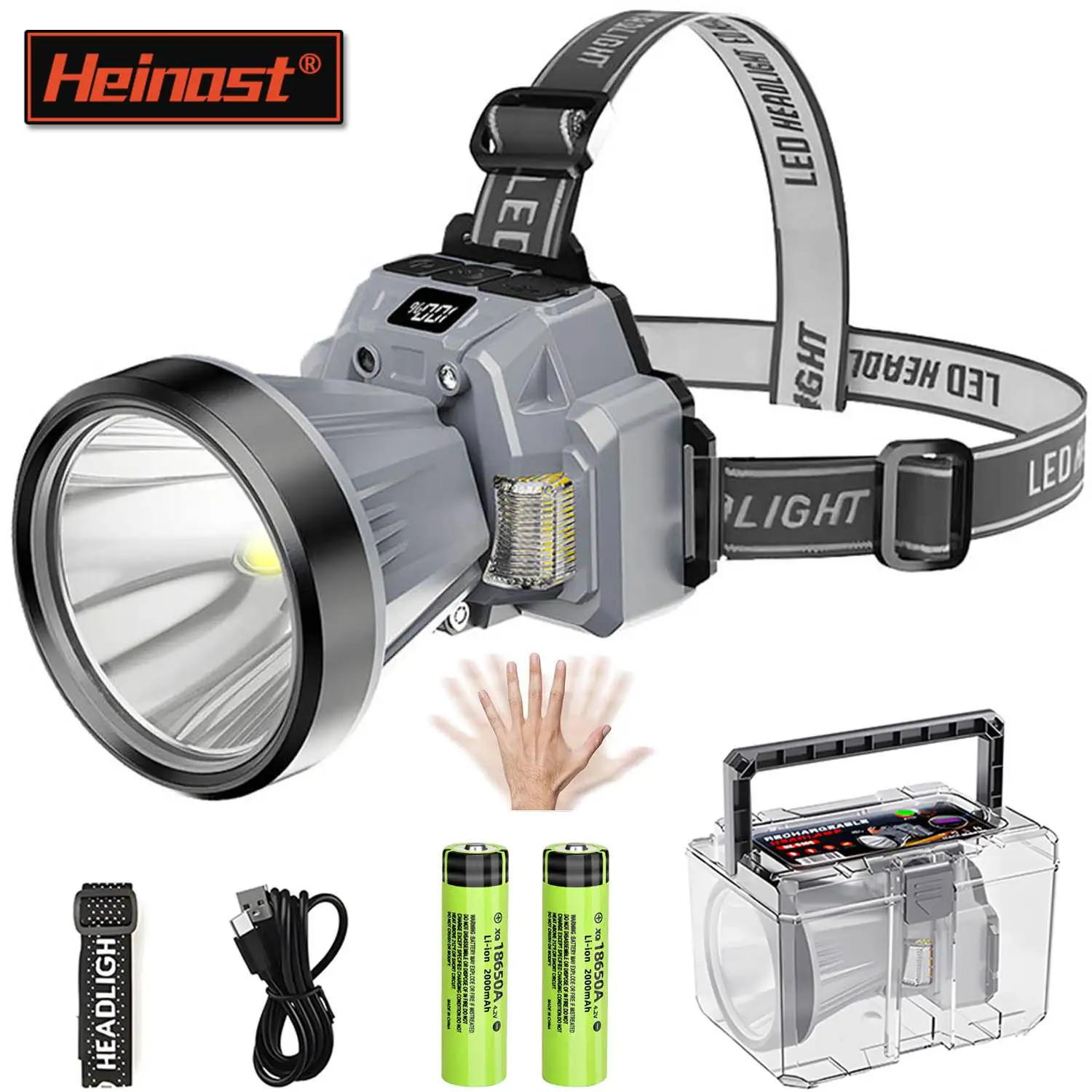 Светодиодная индукционная фара 4 режима прожектор налобные фонари