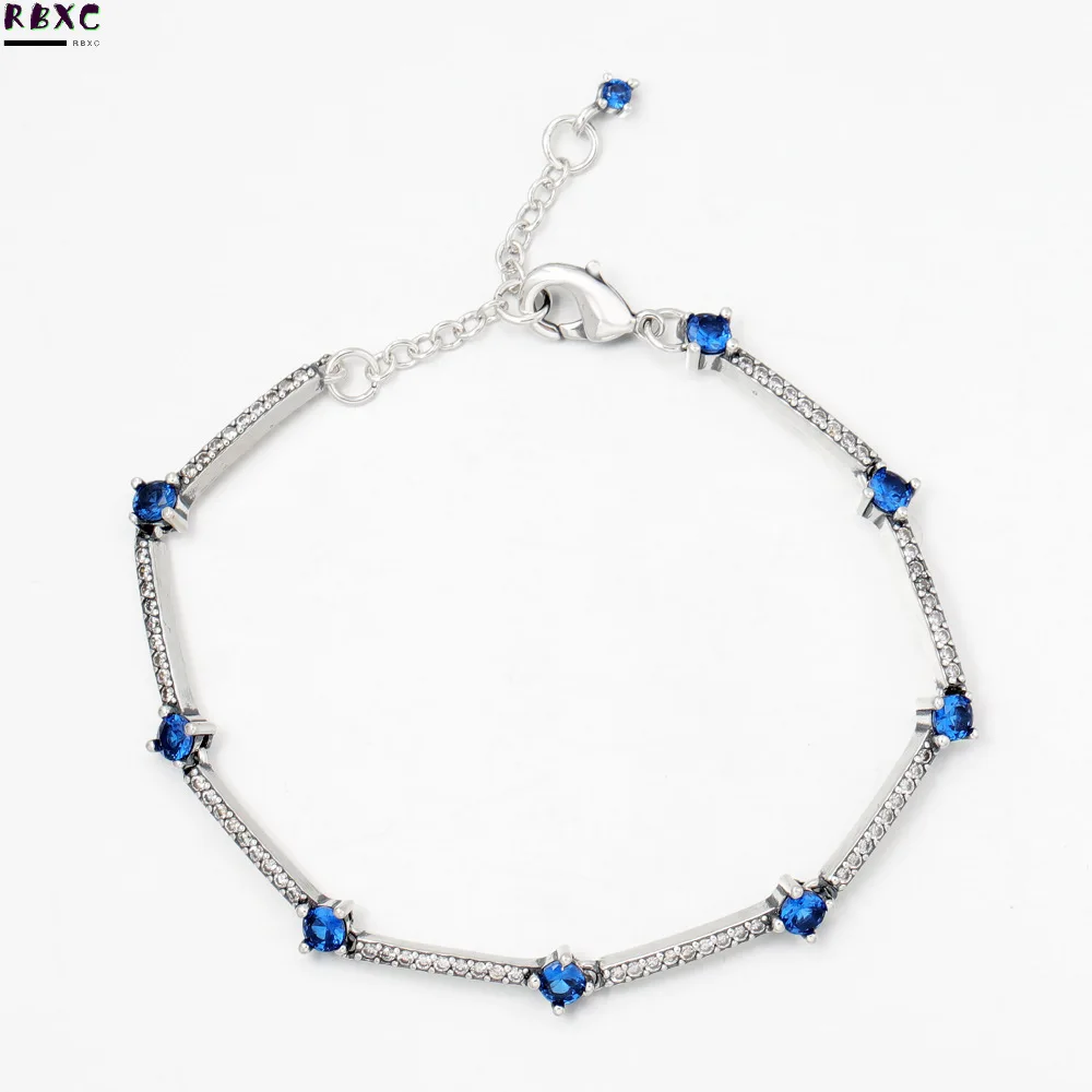 

RBXC Original Design Solid 925 Sterling Silver Romantic 3 Color Enamel Love Heart Bangle & Bracelet For Women Luxury Jewelry