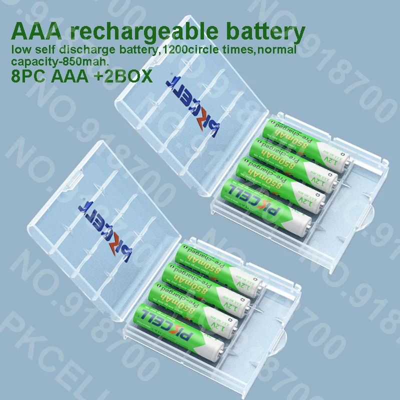 Аккумуляторная батарея PKCELL AAA, 1,2 в, 850 мА · ч, 8 шт.