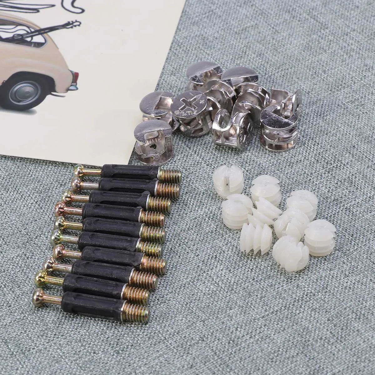 10 комплектов Кулачковые фитинги предварительно вставленные гайки мебельные