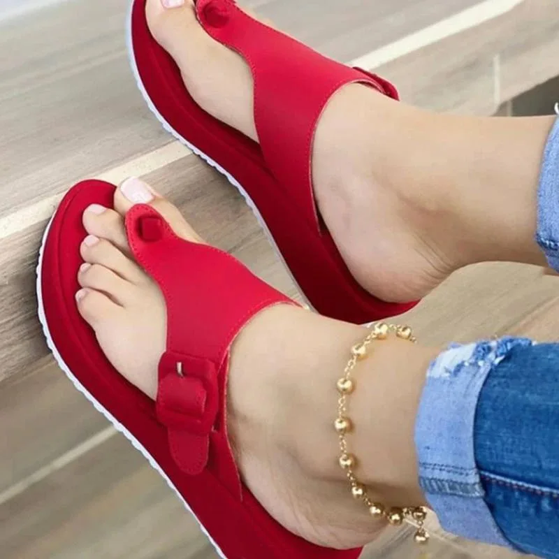 

Women New Summer Sandals Open Toe Beach Shoes Flip Flops Wedges Comfortable Slippers Cute Sandals Plu Size Chaussure Femme