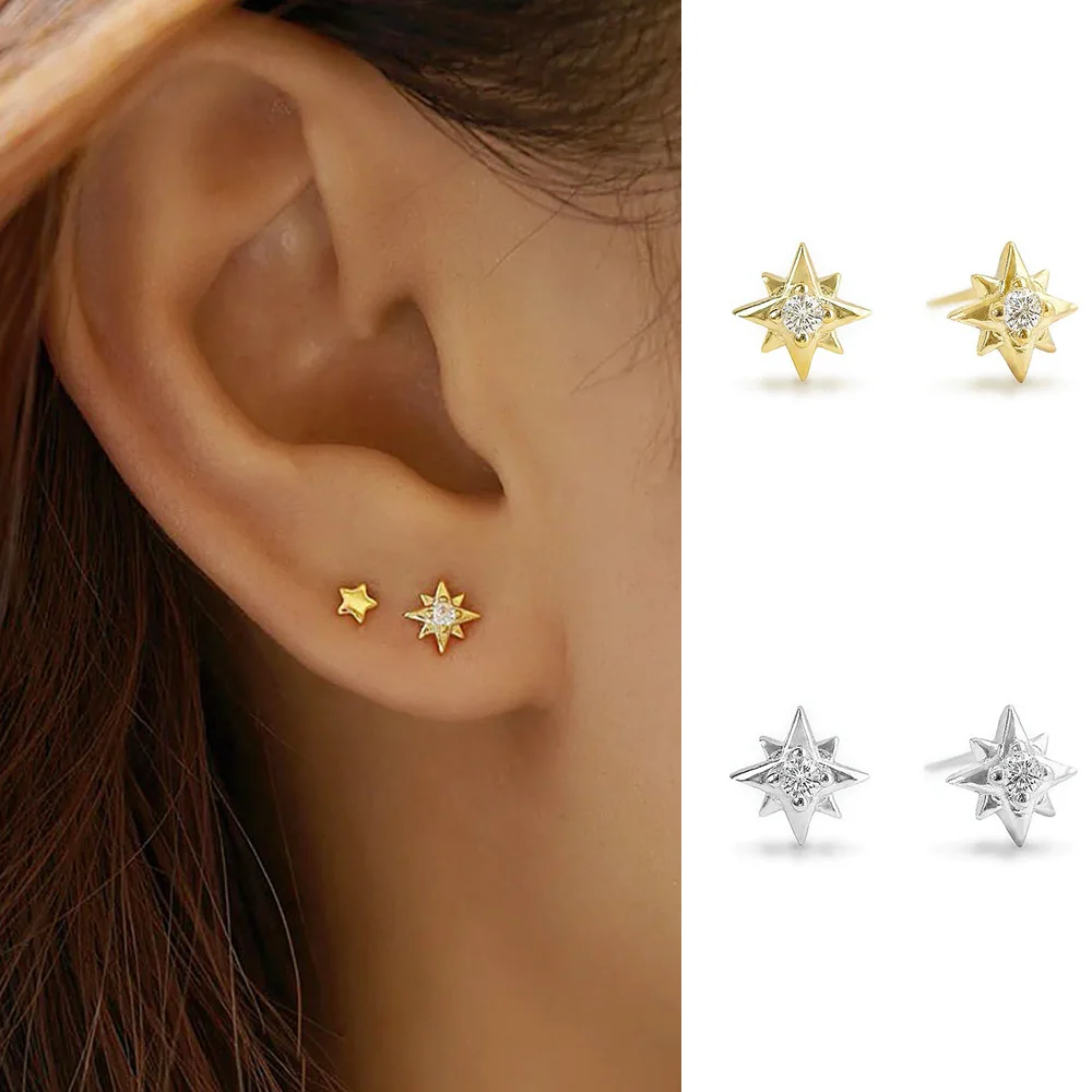 

Earrings for Women Fashion Trendy Star Stud Ear Piercing Gold Color Lobe Earing Chic Party Birthday Jewelry Accessories Gift