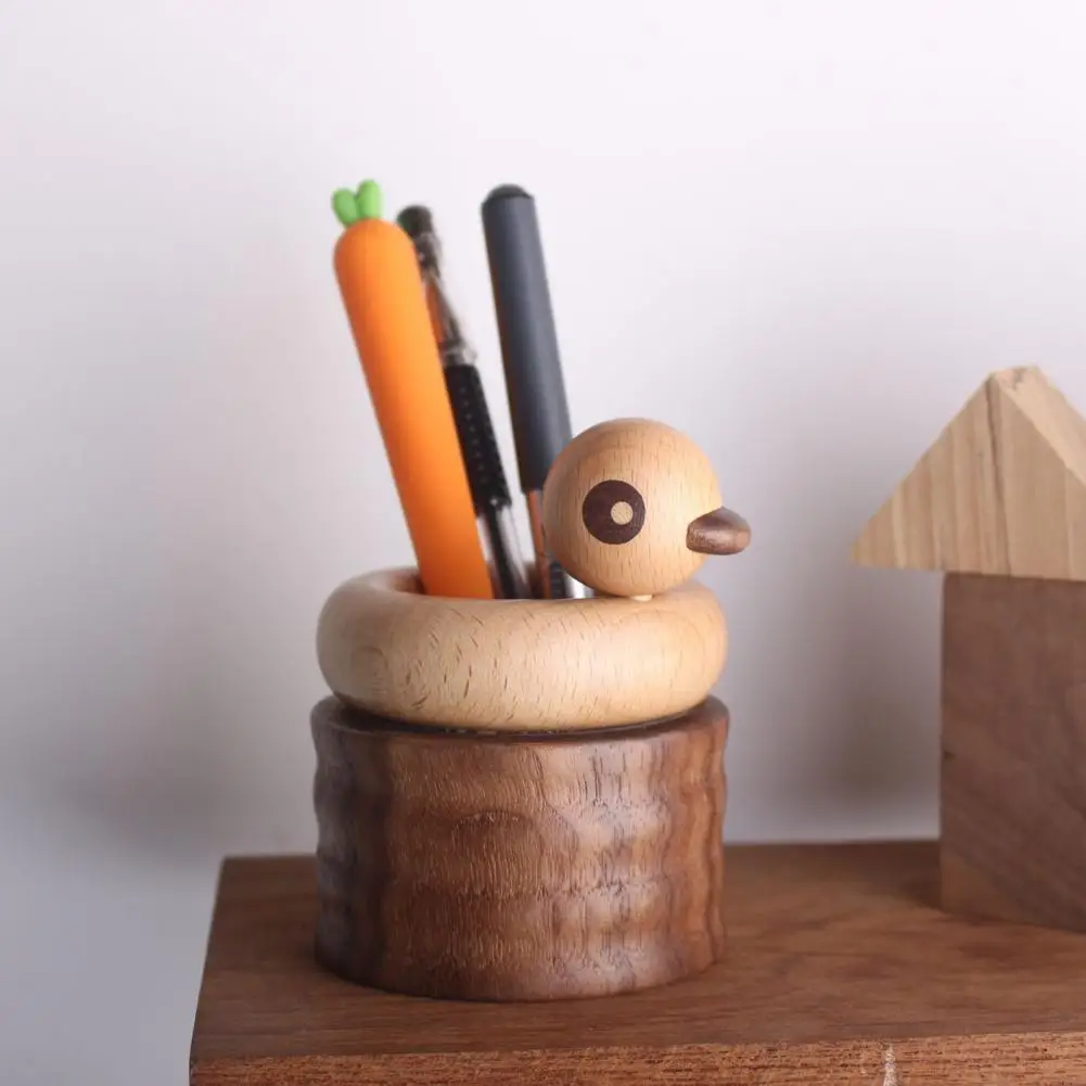 

1 Set Great Pen Pencil Wooden Storage Stand Decor Pen Stand 3 Styles Adorable Appearance