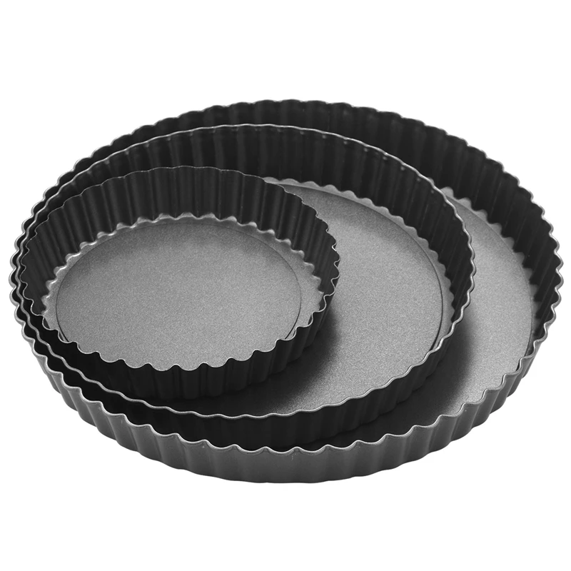 

Pie Tin,Non-Stick Pie Dish,Round Quiche Tart Pan,Pizza Plate With Removable Loose Bottom,Bakeware(14/20/24Cm)