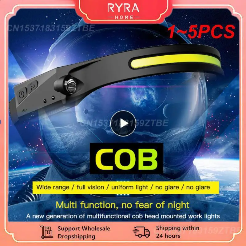 

Головной фонарь с 1-5 шт., монолитный блок светодиодов, Головной фонарь с USB-зарядкой, головка Водонепроницаемая IPX4, Головной фонарь со встроенным