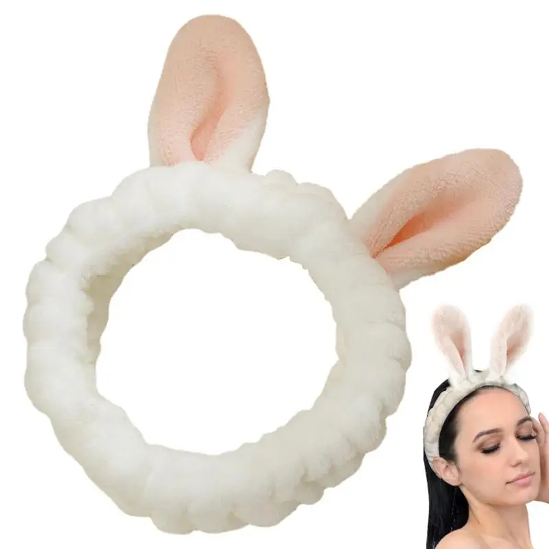 

Женская повязка на голову с милым кроликом и бантом, эластичный держатель, тюрбан для мытья лица, милый держатель для волос для девочек, Женс...