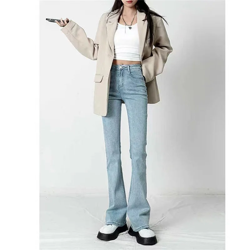 

Женские высокие джинсы в форме подковы трубы с высокой талией