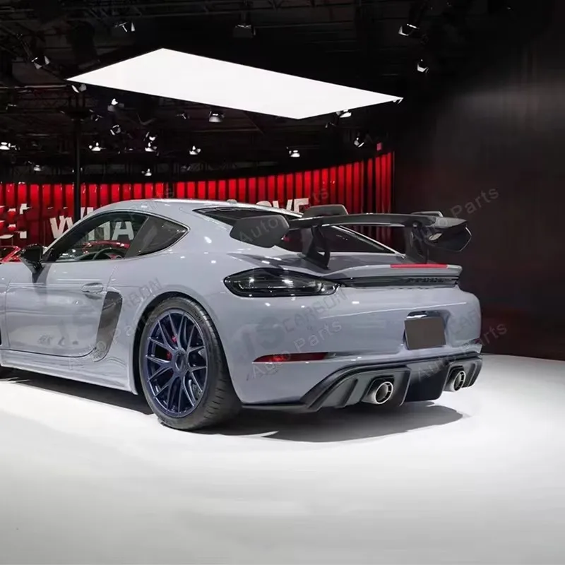 Для porsche 718 987 Cayman Boxster GT4 RS Стиль Углеродное волокно Задний спойлер Автомобильный