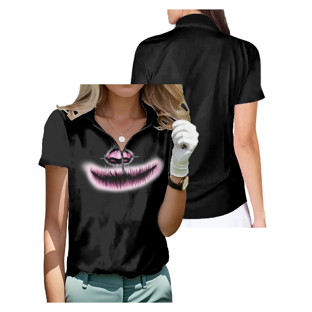 Футболка для гольфа с коротким рукавом и молнией на боку