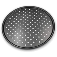 nonstick carbon steel pizza crisper trays baking pan holes round deep dish plate bakewave mould oven home kitchen tools