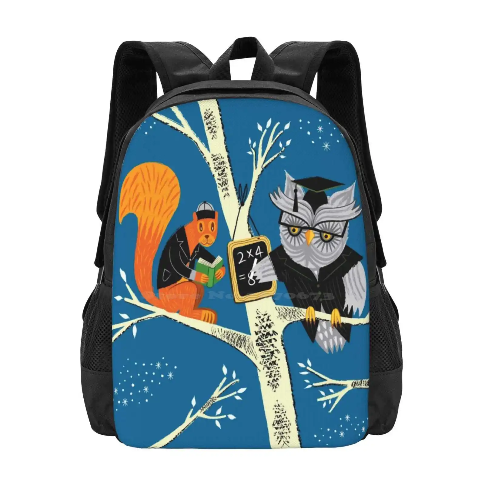 

Woodland Arithmetic Hot Sale Backpack Fashion Bags Owls Squirrels Animals Trees Nature Humor Funny Childrens Kids Christmas
