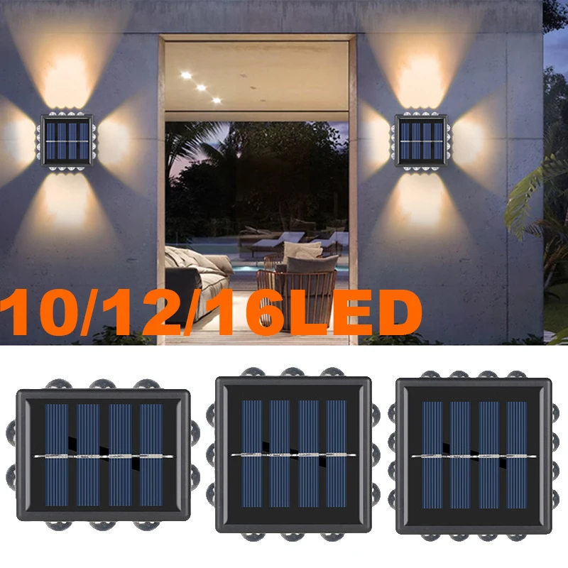 

10/12/16LED Outdoor Solar Wall Light Solar Light Waterproof Solar Led Light for Courtyard Patio Fence Garden Decoration