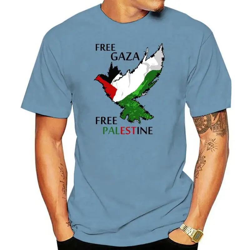

Free Palestine Free Gaza Bird T-Shirts Mens Personality Casual T Shirts White