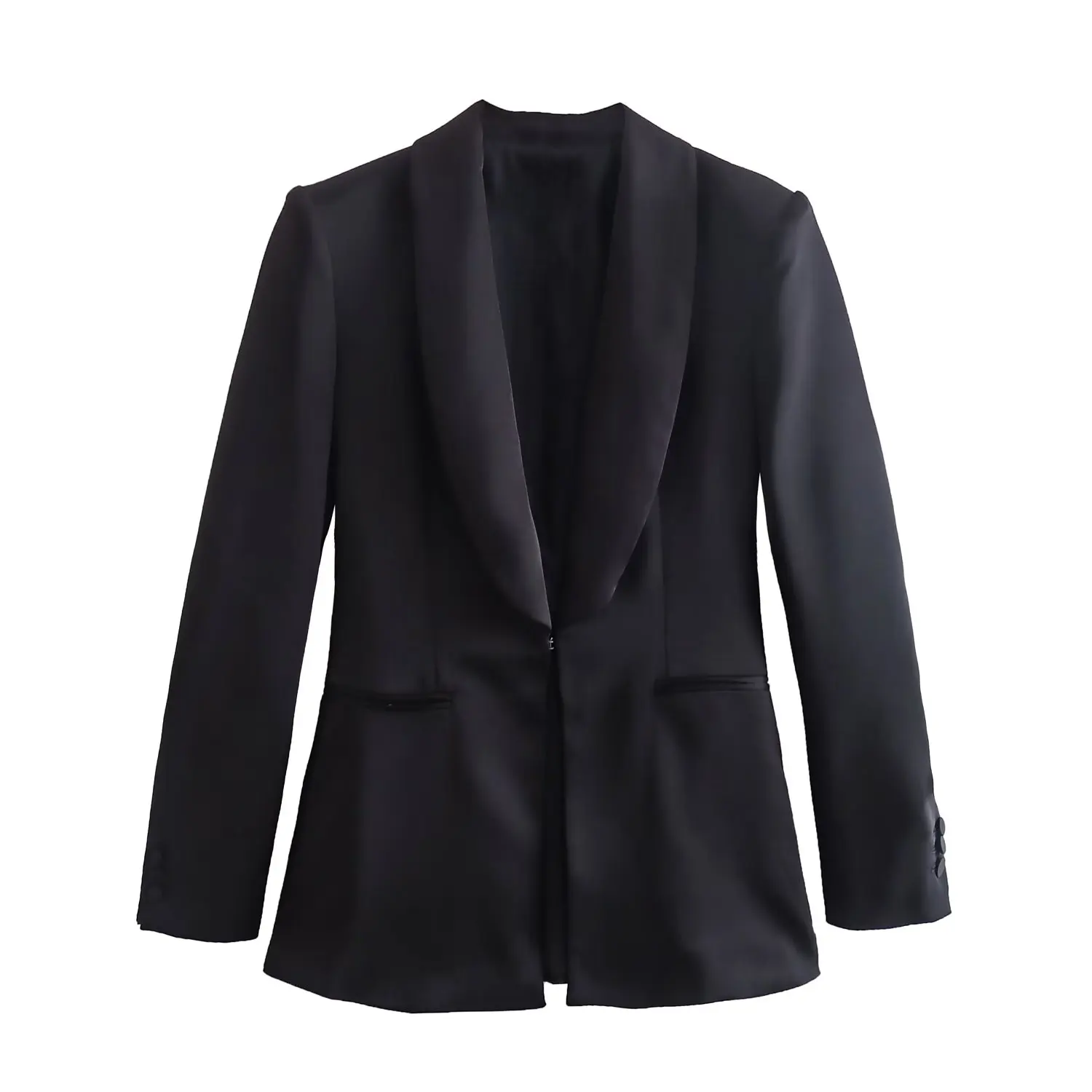 

SuperAen European and American Style Women's New 2022 Silk Satin Office Lady Fashion Slim Blazer Coat