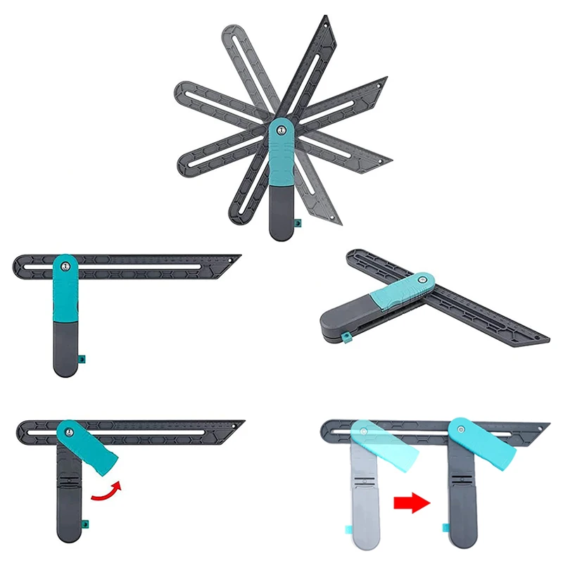 Adjustable Angle Ruler with Lock Fast Marking Woodworkers Accessories Contour Edge Rule Protractor Goniometer Gauge Measure Tool |
