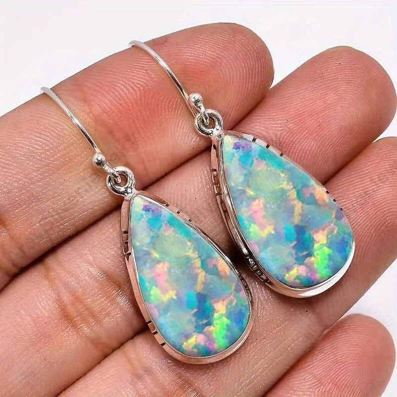 Модные серьги в стиле ретро Имитация бирюзы богемные ювелирные изделия женское