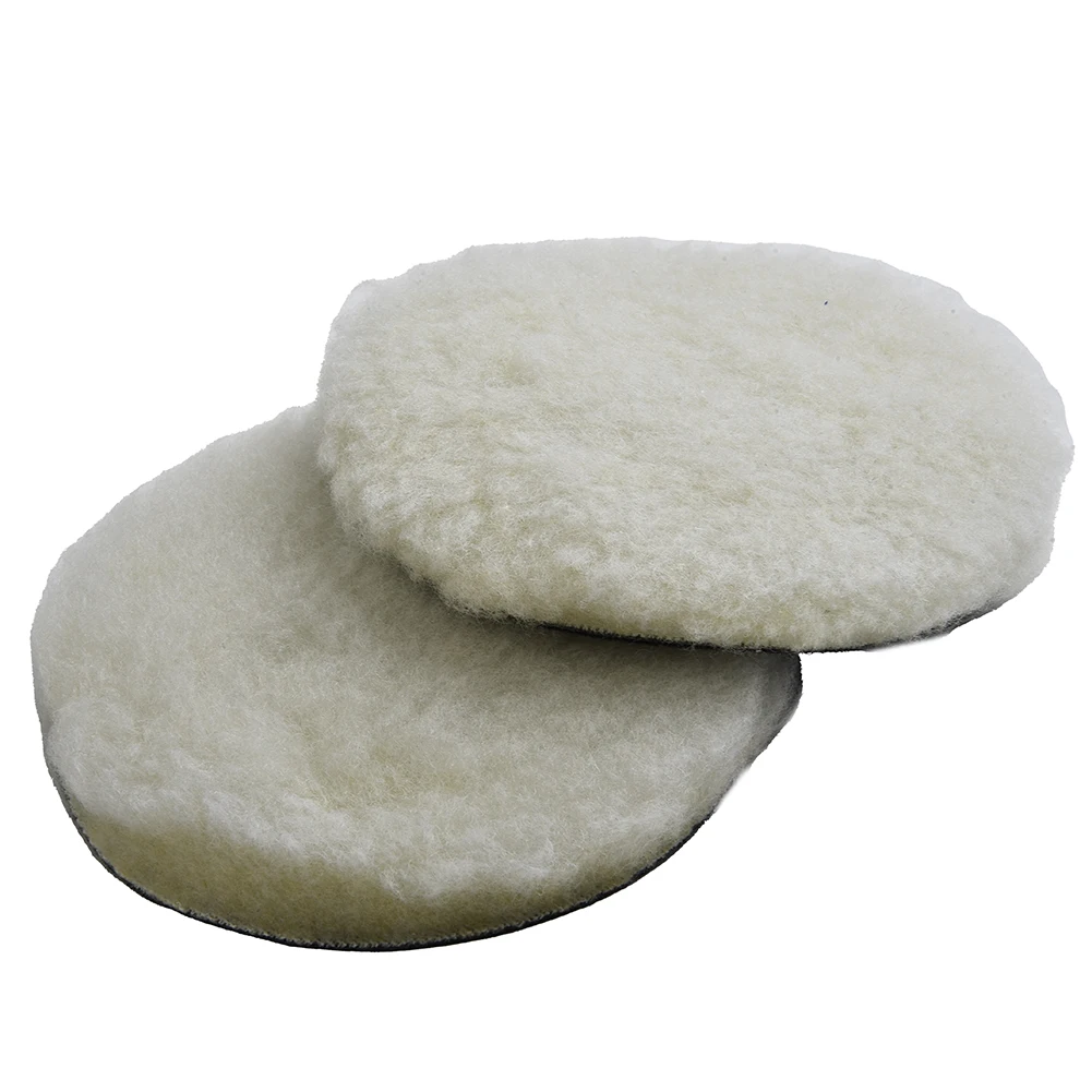 2 Pcs 5/6/7 Inch Polishing Pads Wool Buffing Polishing Pads Bonnets Sanding On Car Buffer Automobile Cleaning Polishing Tools