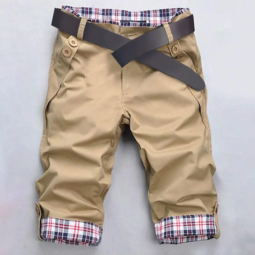 

Casual Stylish Stretchy Pockets Shorts Male Short Pants Mid Waist for Party